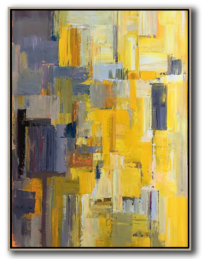 Vertical Palette Knife Contemporary Art #L2B - Cheap Wall Art Large